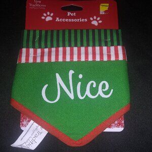 New Traditions Naughty Nice Pet Bandana Handkerchief Christmas Collar Set of 2
